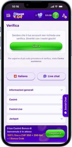 Robocat Casino Completa la verifica