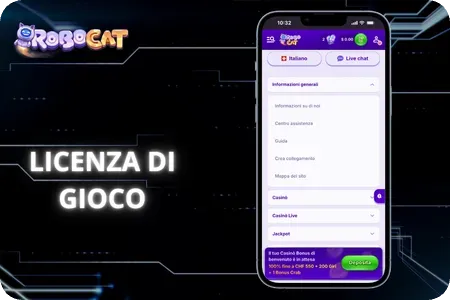 Robocat Casino Licenza di gioco