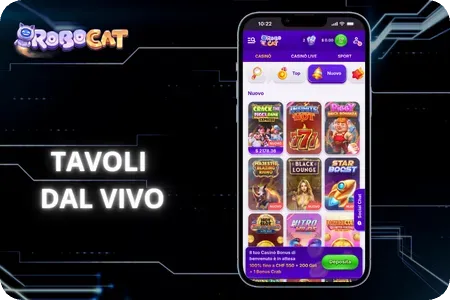 Robocat Casino Tavoli dal vivo